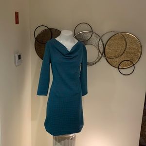 Tyler Boe - dress size small, teal with red accents.  New, never worn.